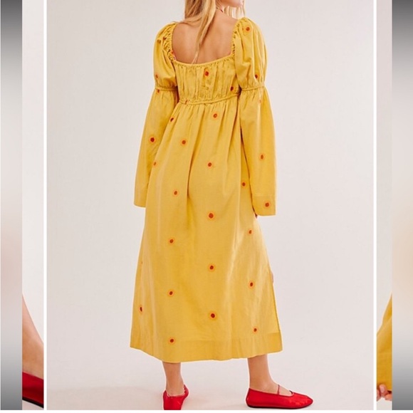 Free People Emory Embroidered Midi Dress 🌼💛 - Picture 2 of 4